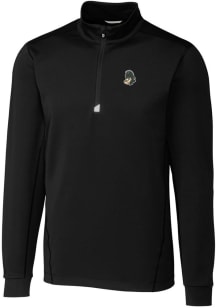 Cutter and Buck Michigan State Spartans Mens Black Vault Traverse Long Sleeve 1/4 Zip Pullover