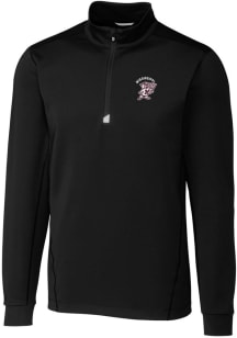 Cutter and Buck Mississippi State Bulldogs Mens Black Traverse Stretch Long Sleeve 1/4 Zip Pullo..
