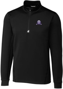 Cutter and Buck Northwestern Wildcats Mens Black Traverse Stretch Long Sleeve 1/4 Zip Pullover