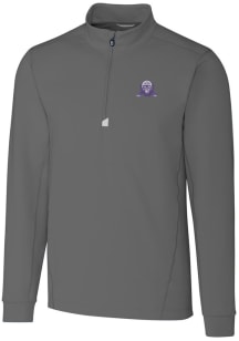 Cutter and Buck Northwestern Wildcats Mens Grey Traverse Stretch Long Sleeve 1/4 Zip Pullover