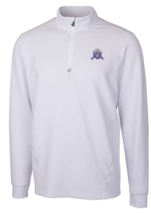 Cutter and Buck Northwestern Wildcats Mens White Traverse Stretch Long Sleeve 1/4 Zip Pullover