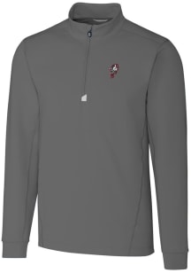 Mens Ohio State Buckeyes Grey Cutter and Buck Vault Traverse 1/4 Zip Pullover