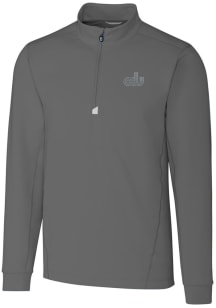 Cutter and Buck Old Dominion Monarchs Mens Grey Traverse Stretch Long Sleeve 1/4 Zip Pullover