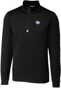 Cutter and Buck TCU Horned Frogs Mens Black Traverse Stretch Long Sleeve 1/4 Zip Pullover