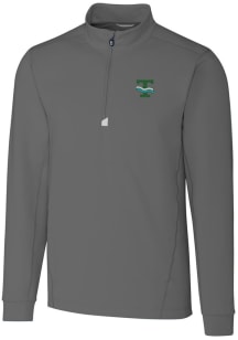Cutter and Buck Tulane Green Wave Mens Grey Vault Traverse Long Sleeve 1/4 Zip Pullover