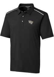 Cutter and Buck Wake Forest Demon Deacons Mens Black Fusion Short Sleeve Polo