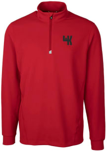 Cutter and Buck Western Kentucky Hilltoppers Mens Red Traverse Stretch Long Sleeve 1/4 Zip Pullo..