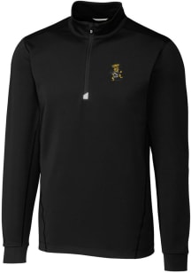 Cutter and Buck Wichita State Shockers Mens Black Traverse Stretch Long Sleeve 1/4 Zip Pullover