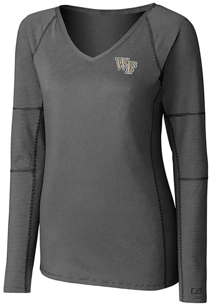 Cutter and Buck Wake Forest Demon Deacons Womens Black Victory LS Tee