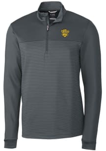 Cutter and Buck Missouri Tigers Mens Grey Traverse Stripe Stretch Long Sleeve 1/4 Zip Pullover