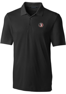 Cutter and Buck Florida State Seminoles Mens Black Forge Short Sleeve Polo