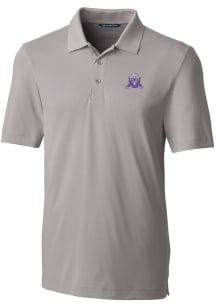 Mens Northwestern Wildcats Grey Cutter and Buck Forge Short Sleeve Polo Shirt