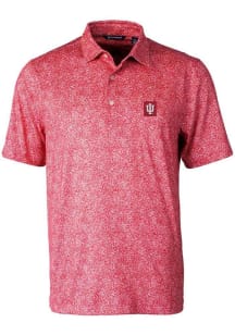 Cutter and Buck Indiana Hoosiers Mens Crimson Constellation Short Sleeve Polo