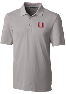 Cutter and Buck Utah Utes Mens Grey Forge Short Sleeve Polo