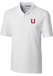 Cutter and Buck Utah Utes Mens White Forge Short Sleeve Polo