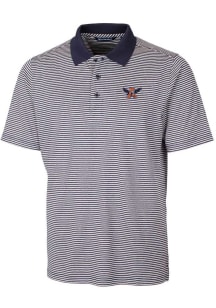 Cutter and Buck Auburn Tigers Mens Navy Blue Forge Tonal Stripe Short Sleeve Polo