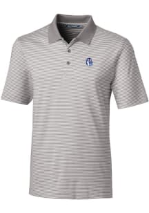 Cutter and Buck Fresno State Bulldogs Mens Grey Vault Forge Tonal Stripe Short Sleeve Polo