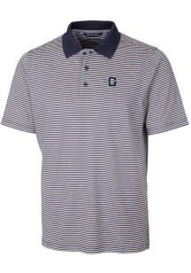 Cutter and Buck Georgetown Hoyas Mens Navy Blue Vault Forge Tonal Stripe Short Sleeve Polo