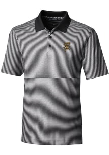 Cutter and Buck Grambling State Tigers Mens Black Forge Tonal Stripe Short Sleeve Polo