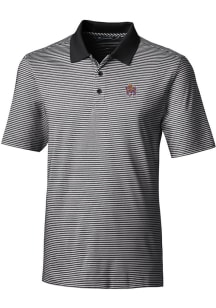 Cutter and Buck LSU Tigers Mens Black Forge Tonal Stripe Short Sleeve Polo
