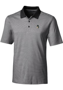 Cutter and Buck Michigan State Spartans Mens Black Forge Tonal Stripe Short Sleeve Polo