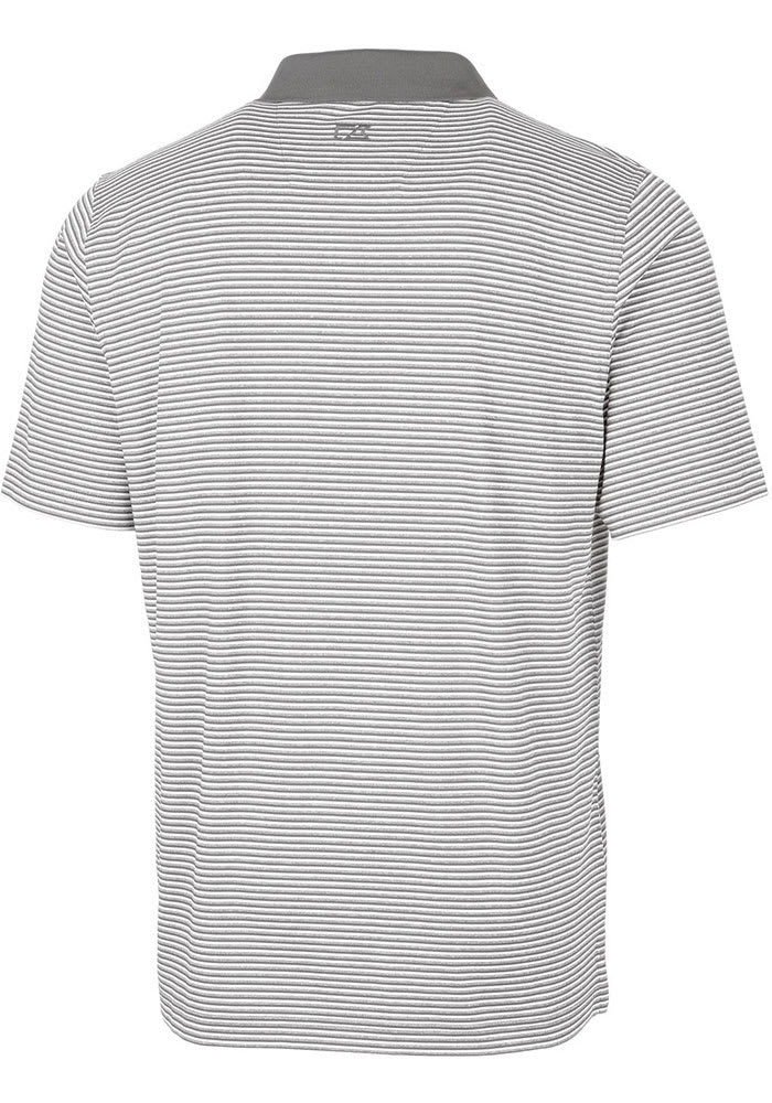 Cutter and Buck Ohio State Buckeyes Mens Forge Tonal Stripe Short Sleeve Polo