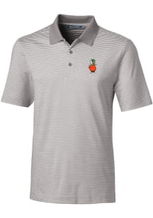 Cutter and Buck UCF Knights Mens Grey Vault Forge Tonal Stripe Short Sleeve Polo