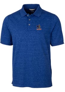 Cutter and Buck Delaware Fightin' Blue Hens Mens Blue Advantage Space Dye Short Sleeve Polo