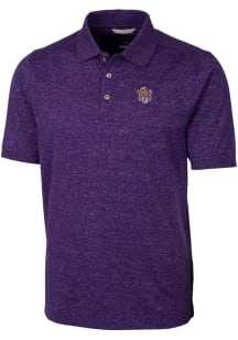 Cutter and Buck LSU Tigers Mens Purple Advantage Space Dye Short Sleeve Polo