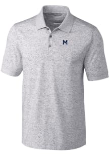 Cutter and Buck Michigan Wolverines Mens Grey Advantage Space Dye Short Sleeve Polo