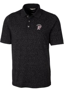 Cutter and Buck Mississippi State Bulldogs Mens Black Advantage Space Dye Short Sleeve Polo