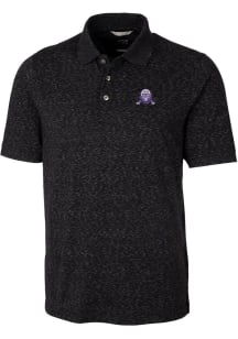 Cutter and Buck Northwestern Wildcats Mens Black Advantage Space Dye Short Sleeve Polo