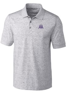 Mens Northwestern Wildcats Grey Cutter and Buck Advantage Space Dye Short Sleeve Polo Shirt