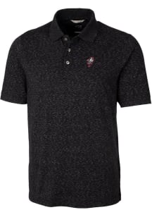 Mens Ohio State Buckeyes Black Cutter and Buck Vault Advantage Space Dye Short Sleeve Polo Shirt