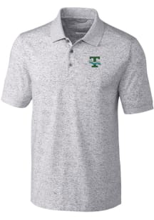 Cutter and Buck Tulane Green Wave Mens Grey Advantage Space Dye Short Sleeve Polo