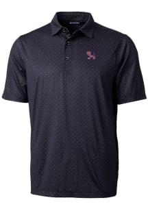 Cutter and Buck Clemson Tigers Mens Black Pike Double Dot Short Sleeve Polo
