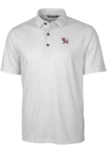 Cutter and Buck Clemson Tigers Mens Charcoal Pike Double Dot Short Sleeve Polo