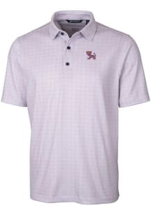 Cutter and Buck Clemson Tigers Mens Purple Pike Double Dot Short Sleeve Polo