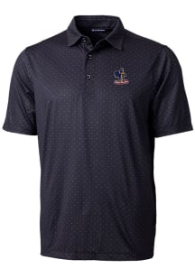 Cutter and Buck Delaware Fightin' Blue Hens Mens Black Pike Double Dot Short Sleeve Polo