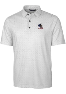 Cutter and Buck Delaware Fightin' Blue Hens Mens Charcoal Pike Double Dot Short Sleeve Polo
