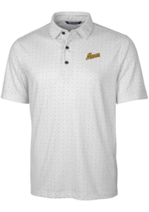 Cutter and Buck George Mason University Mens Charcoal Pike Double Dot Short Sleeve Polo