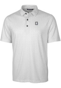 Cutter and Buck Georgetown Hoyas Mens Charcoal Pike Double Dot Short Sleeve Polo