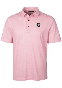 Cutter and Buck Gonzaga Bulldogs Mens Red Pike Double Dot Short Sleeve Polo
