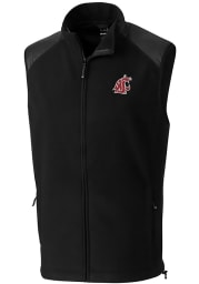 Cutter and Buck Washington State Cougars Mens Black Cedar Park Sleeveless Jacket