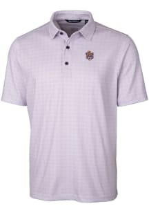 Cutter and Buck LSU Tigers Mens Purple Pike Double Dot Short Sleeve Polo