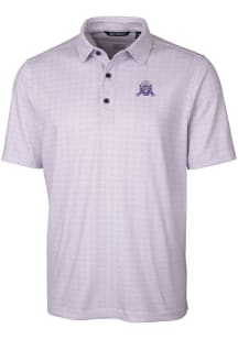 Mens Northwestern Wildcats Purple Cutter and Buck Vault Pike Double Dot Short Sleeve Polo Shirt