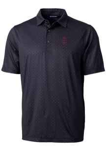 Cutter and Buck Southern Illinois Salukis Mens Black Pike Double Dot Short Sleeve Polo