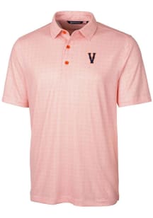 Cutter and Buck Virginia Cavaliers Mens Orange Pike Double Dot Short Sleeve Polo