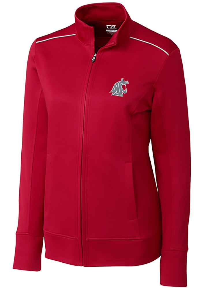 Cutter and Buck Washington State Cougars Womens Crimson Ridge Long Sleeve Full Zip Jacket
