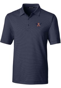 Cutter and Buck Auburn Tigers Mens Navy Blue Vault Forge Pencil Stripe Short Sleeve Polo